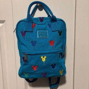 Disney Parks Loungefly Mickey Mouse Balloons Canvas Backpack - *Rare*